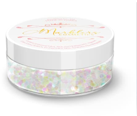 MARBLERS Cosmetic Grade Chunky Glitter [Rainbow Max] 0.18oz (5g) | Flake | Shape | Non-Toxic | Vegan | Cruelty-Free | Eyeshadow, Nail Polish, Nail Art | Festival, Rave & Party Makeup | Body & Face