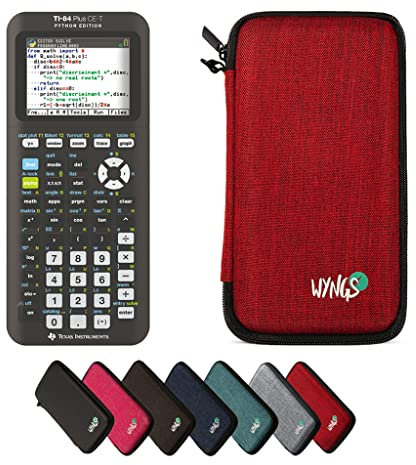 TI-84 Plus CE-T Python Edition inklusive Schutztasche von WYNGS in Rot - Basic Set