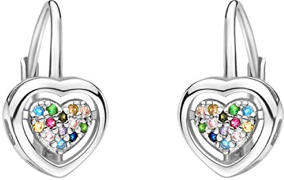 SOFIA MILANI - Damen Ohrringe 925 Silber - mit Zirkonia Steinen - Herz Ohrhänger - E1755