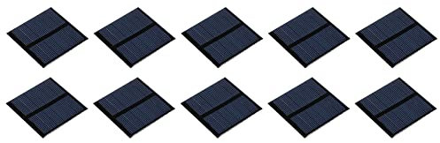sourcing map Mini Solaire Panneau Cellule 3V 125mA 0.375W 52mm x 52mm pour Bricolage Électrique Puissance Projet Paquet de 10