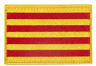 Parche Bordado de Bandera de Comunidades de España con parte trasera de gancho y bucle by Elitex Training (Cataluña)