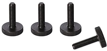 PrecisionGeek SChwarz Stahl Rändelschrauben DIN 653 M5 x 20mm (4 Stück)