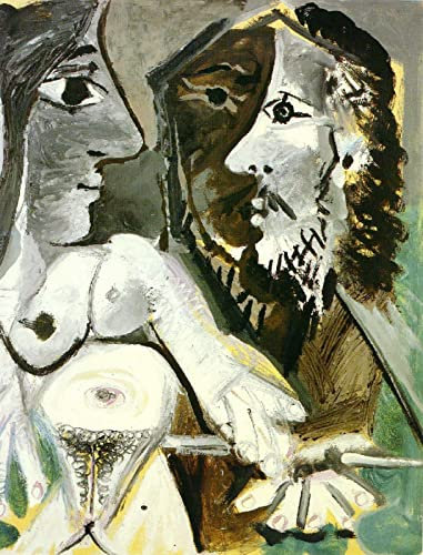 DTAUPREB DIY Ölgemälde für Erwachsene Nackte Frau und Musketier Pablo Picasso Malen nach Zahlen mit Pinseln und Acrylpigment auf Leinwand
