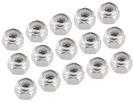 METALLIXITY Hex Verrouillage Écrou Attaches (1/4-20) 25 pcs, 304 Inox Acier Nylon Inséré Écrous Autobloquants - pour Voiture Garage navires Mécanique Équipement, Argenté