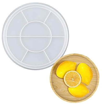 Silikonform Tablett,Silikonform Untersetzer Rund,Silikonform Teller mit Rand,DIY Untersetzer Gießformen,Silikonform Runde Schale,Schmuck Teller Gießform für Herstellung von Obst Tee Tablett Handwerk