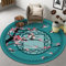 Highdi Tapis Rond Salon, Style Chinoise Moderne Tapis de Sol Décoration Antidérapant pour Salon Chambre Cuisine Balcon Terrasse Salle à Manger Intérieur & Extérieur (120cm,Migpie Bleu)