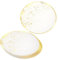 euro disposables Pack of 10 White and Gold 9 Plastic Dinner Plates - 23cm Golden Dots Sparkle Effect Party Plates Great for Weddings, Parties, Picnics and Events (9)