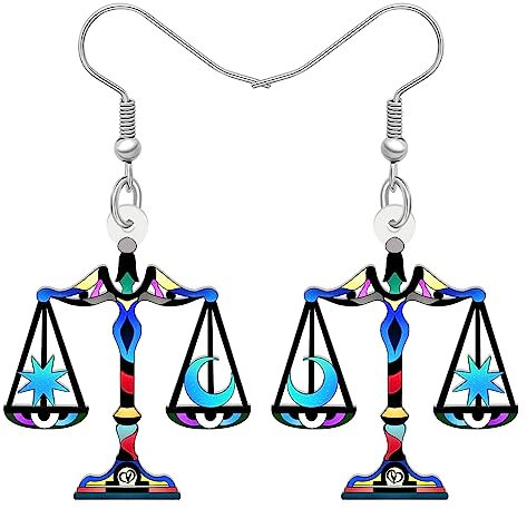 LONYOO Acryl Sternzeichen Ohrringe baumeln Schmuck Anime Tiere 12 Konstellation Ohrringe Geschenke für Frauen Mädchen Bestie Charms (Sep-23/Okt-23 Waage)