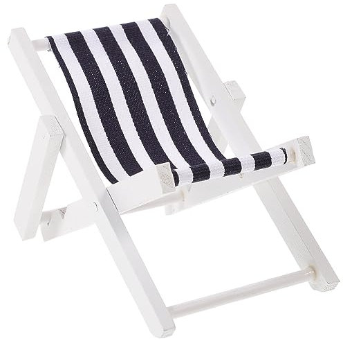 PRETYZOOM Faltbarer Strandstuhl Aus Holz Mini-Lounge-Liegestuhl Mini-Möbel Zum Basteln Puppenhaus-Zubehör