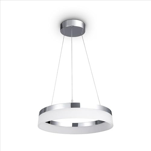 Paco Home Pendelleuchte Esstisch Lampe Deko Wohnzimmer LED Hängelampe Schlafzimmer Pendellampe Esszimmer Modern Stylisch, Lampenart:Typ 1, Farbe:Chrome - Weiß