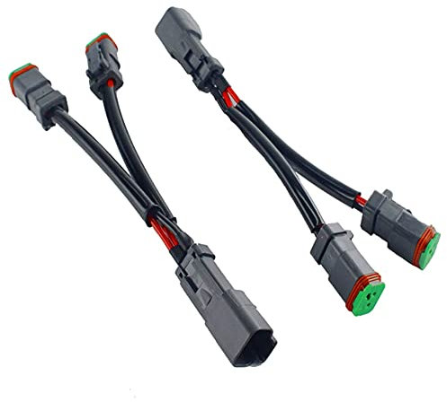 Peowuieu Y Typ Kabel Deutsch DT DTP 2 Pin Buchsen Adapter für LED Pod Arbeits Scheinwerfer NachrüStungs Stecker Kabelbaum
