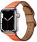 Bracelets en Cuir pour Apple Watch Bracelet 41mm 40mm 38mm,Bracelet de Remplacement en Cuir Souple Vintage,Bracelet de Sport Imperméable pour iwatch Series 9 8 7 6 5 4 3 2 1 SE Femme Homme,Orange