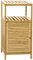 kleankin Badezimmerschrank Badschrank mit offenem Fach, Beistellschrank mit Kippschutz, Aufbewahrungsschrank für Badezimmer, Bambus, Natur, 33 x 35,5 x 67 cm