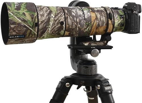 ROLANPRO Manteau de camouflage imperméable pour Nikon Z 180-600 mm F/5.6-6.3 VR Housse de protection pour lentille de pluie - #17 Jungle
