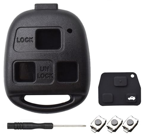 Custodia per chiave compatibile per Toyota/Lexus, chiave Toyota Avensis, 3 pulsanti | Per Toyota Aygo Corolla Yaris RAV4 Prado Avensis Land Cruiser Previa Echo Tarago Alphard Lexus Custodia Chiavi Lexus