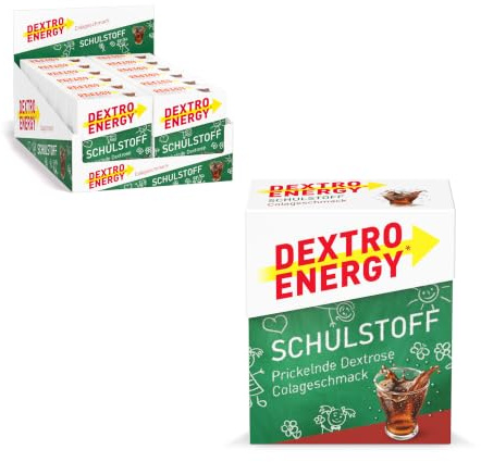 Dextro Energy Schulstoff Cola - 12x50g (12er Pack) | prickelnder Traubenzucker für jede Prüfung, schnell verfügbare Kohlenhydrate, perfekt zu portionieren