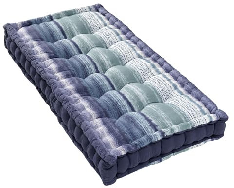 Dynamic24 Premium Liegenauflage 120x60x15 Auflage für Liegen Gartenliegen Sonnenliegen Kissen Matratze Deckchair Palettenkissen Palettenauflage dick bequem (Blau gestreift)