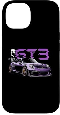 Hülle für iPhone 14 Lila GT3 RS Tokyo Glitch Retro JDM Japanische Kunst Auto Tuning