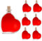 slkfactory 6 leere Glasflaschen 200ml Herzförmig Herz-Form Flasche Herzflaschen mit Korken 0,2 Liter l Likörflaschen Schnapsflaschen Essigflaschen Ölflaschen (6 x 200 ml)