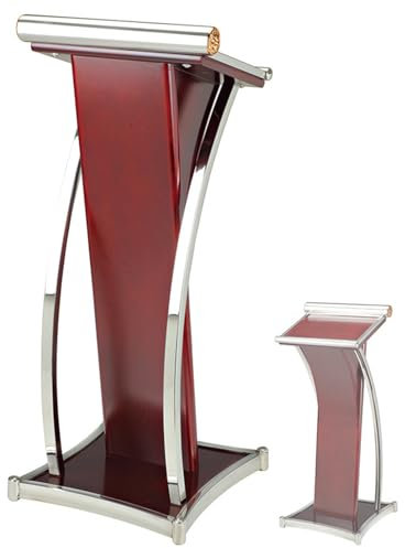 MiBoce Gebogenes Metall-Rednerpult, Metall-Rednerpult-Podiumsständer, Bodenstehendes Rednerpult, Für Hotel, Büro, Club, Kirche, Konzert, Vortrag, Hochzeit, Klassenzimmer