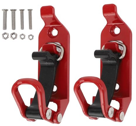 2Pcs Shovel Mount for Roof Rack, Metal Rubber Clamp Wall Mounting Kit, Shovel Holder Wall Mount, Axe Holder Organizer Clamp Mount Kit for Roof Rack, Boats, Car Accessories (Red)