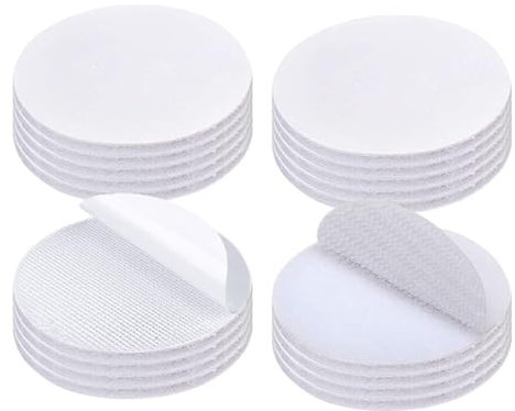 Rusoz Feltro Adesivo Biadesivo Extra Forte, 20 Paia Adesivo Stretch Bianco Senza ChiodiSenza Chiodi Tondo 5cm Versatile Adesivo Forte per DIY e Organizzazione