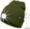 ATNKE LED Mütze mit Licht, USB Typ C Wiederaufladbare 4 LED Beleuchtete Laufmütze Extrem Heller Lampe Winter Warme Stricken Mütze für Herren und Damen Geschenke/Army Green