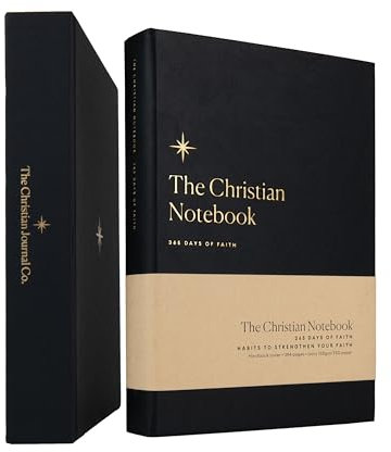 365 Days Of Faith Notizbuch, Gebet & Bibelstudium Notizbuch für Frauen und Männer, christliches Tagebuch in Geschenkbox (schwarzes Hardcover)