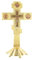 RZRHMUHN Orthodoxes Kreuz Metall Kreuz Kruzifix Russisch-Orthodoxes Wandkreuz Kirche Hochzeit Beerdigung 19 x 10 cm (Gold)