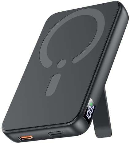 Eissix Power Bank, Compatible with Magsafe PowerBank 12000 mAh, PD 22.5 W USB-A Output, Wireless Portable Charger with Type C Input and Output, LED Display for iPhone 15/14/13/12/Pro/Pro Max