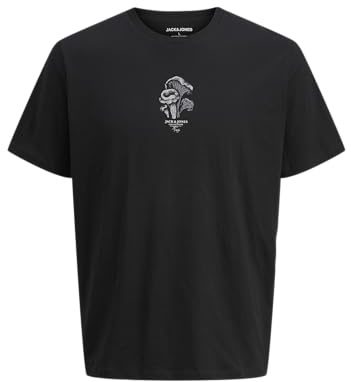 JACK & JONES Jjkento Tee SS Crew Neck Pls - Plus Size, Black, 4XL