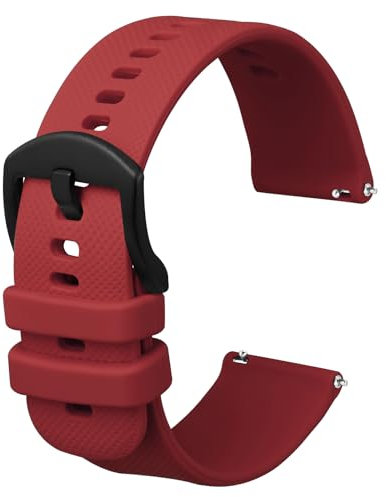 Anbeer 24mm Correas de Reloj de Silicona para Hombres y Mujeres, Correas de Reloj de Reemplazo de Liberación Rápida,Rojo