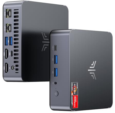 NiPoGi AM21 Mini PC АMD Ryzen 9 6900HX(8C/16T,bis zu 4,9 GHz),Mini Desktop Computer 16GB DDR5 512GB M.2 NVMe SSD Max.4TB,Mini-PC mit АMD Radeon 680M/USB4/4K Quad Displays/WiFi6 Dual LAN/BT5.2