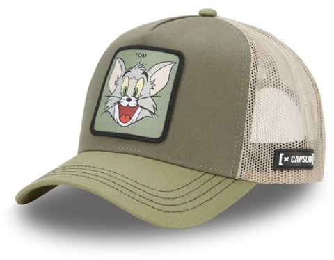 Capslab Tom und Jerry Tom A-Frame Trucker Cap Grün - One-Size