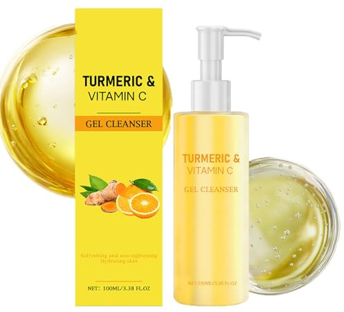 Turmeric Vitamin C Facial Cleanser, Foaming Cleanser, Deeply Cleansing, Gentle Exfoliating, Improves Dullness, Moisturizes Nourishes, Brightening, Improve Dryness and Tightness (1pcs)