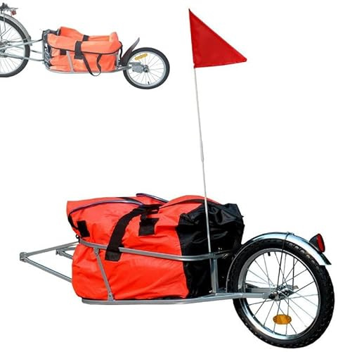 Fahrrad-Ladungsanhänger, 30 kg Kapazität, robuster Stoffbezug, ideal für den Transport von Waren, Werkzeugen, Pflanzen und Lebensmitteln, geräumiges Design für schwere Lasten