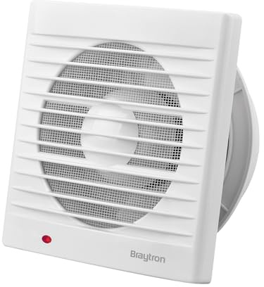 Braytron Badlüfter Wandlüfter WC Küche Ventilator Lüfter Ø150mm Leise 37dB Leistungsstark 260 m³/h Energieeffizient Abluftventilator für Badezimmer, Toiletten, Küchen und Wohnräume (Ø150 mm)