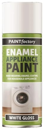 HOCHSTE Enamel Appliance Spray Paint White Gloss, Durable Aerosol for Fridges, Washing Machines & Metal Surfaces, Smooth High Shine Finish, Fast Drying Appliance Paint, 400ml (Pack of 1)