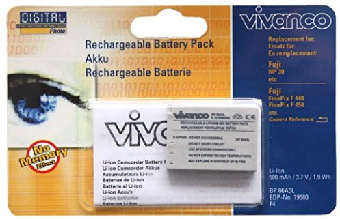 Vivanco BP 06A3L - Batteria ricaricabile agli ioni di litio (Li-ION), 500 mAh, 3,7 V, batterie ricaricabili (500 mAh, agli ioni di litio (Li-ION), 3,7 V, bianco)