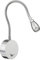 ledscom.de LED Leselampe/Wandleuchte HAN, Schwanenhals, Schalter, chrom glänzend, warmweiß