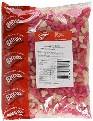 Barratts Pink and White Strawberry and Vanilla Jelly Hearts 3 Kg