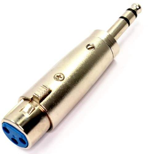 kenable XLR Female Holes to 6.35mm Stereo Jack Plug Adapter Converter