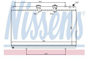 NISSENS Kühler Motorkühlung Kühler Wasserkühler Motorkühler Netzbreite 688mm Netzlänge 380mm Netztiefe 32mm 636003