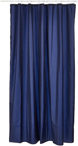 iDesign 14698Eu Rideau de Douche Tissu Imperméable Bleu Marine 180 X 200 cm