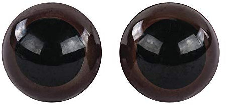 Rayher Für jeden Hobbybastler: 15mm große, dunkelbraune Plastik-Tieraugen zum Stecken; Packung: 3 Paar