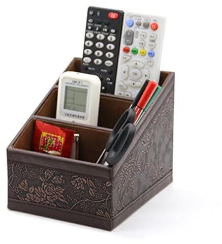Medifier elegante multifunktionale Aufbewahrungsbox für Stifte, Handys, Visitenkarten, Fernbedienungen aus Leder Retro pattern
