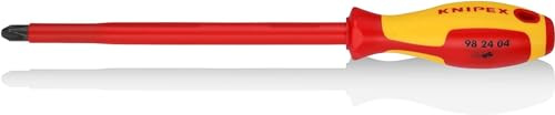 KNIPEX Screwdriver, VDE-Tested 320 mm, 98 24 04 | For Cross Recessed Screws Phillips Insulating Multi-Component Handle