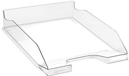 Exacompta 113223D Premium Briefablage Combo Midi DIN A4. Idealer Briefkorb für Ihre Organisation. Robuster und stapelbarer Ablagekorb Glasklar glossy