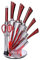 ROYALTY LINE Set coltelli ACCIAIO INOX manico silicone e soporte girevole