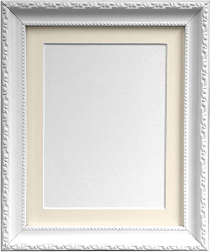 FRAMES BY POST 30mm White Picture Photo Frame with Ivory Mount 18 x 14 For Pic Size 14 x 11